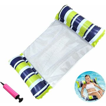 Hamac Gonflable WAHAISON Piscine (Bleu/Jaune) 131x128cm avant gonflage