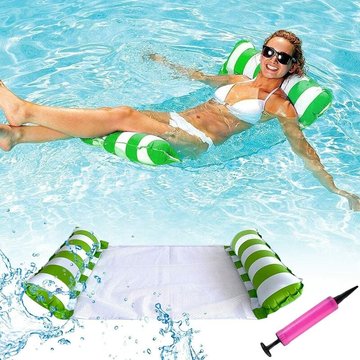 ER-SIICE - Hamac gonflable flottant pour piscine, chaise longue flotteur, hamac d'eau, hamac flottant pliant portable