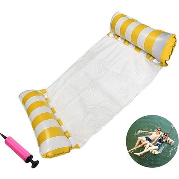 Hamac gonflable (Jaune rayé) 131*128cm avant gonflage