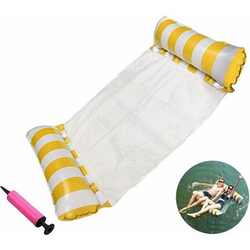 Hamac gonflable WAHAISON Piscine (Jaune rayé) 131x128cm avant gonflage