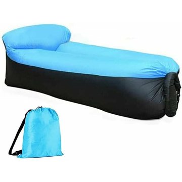 Hamac Gonflable Portatif Pliable avec Un Petit Sac Air Sofa Imperméable (Bleu) - Yoouyida