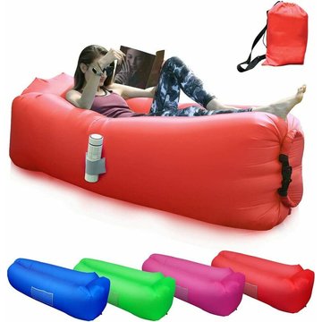 TUMALAGIA - Hamac Gonflable, Sofa Gonflable Lounger, Transat Gonflable avec Oreiller pour Piscine, Camping, Vacances, Randonnée, Plage