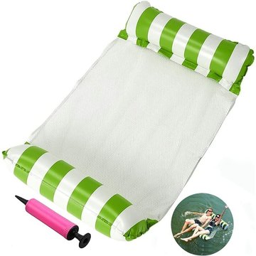 Hamac gonflable (Vert rayé) 131*128cm avant gonflage