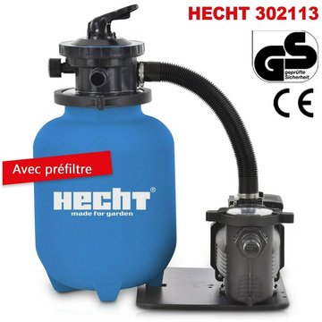 Système de filtre à sable (avec pré-filtre) de piscine HECHT 302113 - 7 m3/h 450 W Capacité de sable 20 kg
