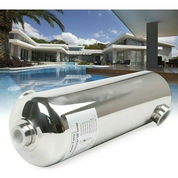 SENDERPICK - Échangeur de chaleur pour piscine 60 kW, chauffage de piscine 485 x 134 mm, échangeur de chaleur pour piscine, chauffage de piscine