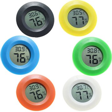 Hygromètre numérique de cave à cigares et à vin intégrée ronde de 6 pièces hygromètre électronique de boîte acrylique de reptile d'animal familier