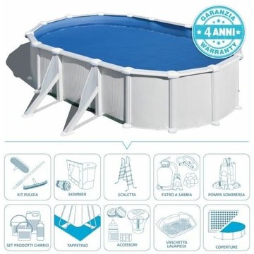 Piscine hors sol Ibiza SAN MARCO 610x375x132 cm Kit d'été sans réflexion