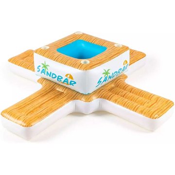 Matelas Gonflable avec Glacière Incorporée Bestway SandBar 242x242x67 cm avec 4 Places, Glacière et 4 Porte-Verres