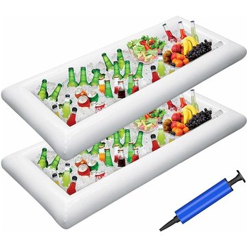 Grid Cool - Inflatable Serving Bars Ice Buffet Salad Serving Trays Food Drink Holder Cooler Containers Indoor Outdoor bbq Picnic Pool Party Supplies