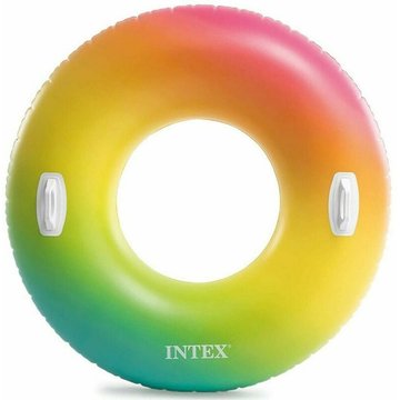 AUIHD Intex 58202 - Anneaux flottants colorés avec poignées, anneaux de natation arc-en-ciel pour piscine, 1pc