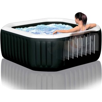 Intex Piscine - Spa Baignoire de Massage à Bulles Octogone PureSpa Noir