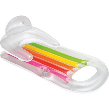 Intex Piscine - Chaise longue gonflable King Cool 160 x 85 cm - Transparent