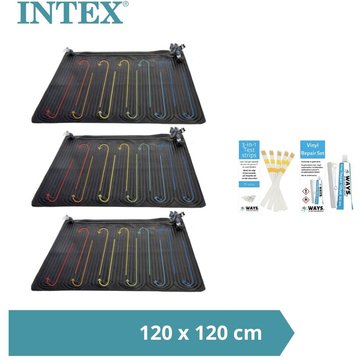 Intex Piscine - Chauffage de piscine - 3x Solarmat & Kit de réparation WAYS et bandes de test - blanc