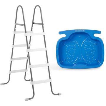 Intex Piscine - Escalier de piscine 122 cm & Bain de pieds - blanc