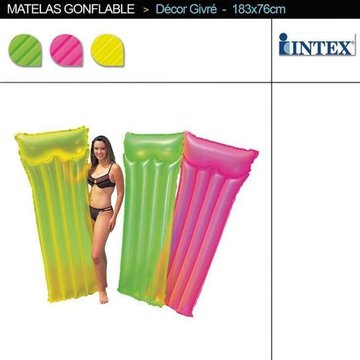 Matelas gonflable décor givré - Orange fluo - Intex Piscine