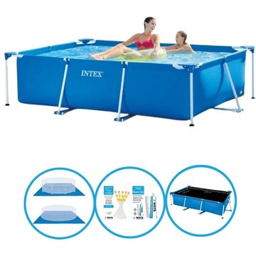 Intex Piscine Rectangular Frame 220x150x60 cm - Avec accessoires - Bleu