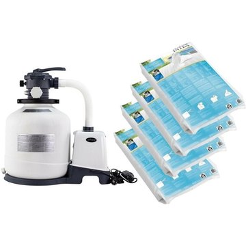 Intex Piscine - Pompe filtre à sable 3500 L/h & Billes de verre 100 kg - blanche