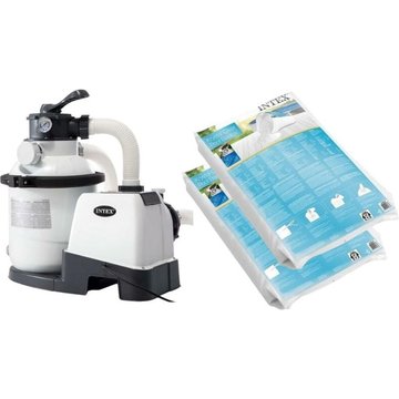 Pompe filtre à sable Intex Piscine 5700 L/h & Billes de verre 50 kg - blanche - Intex