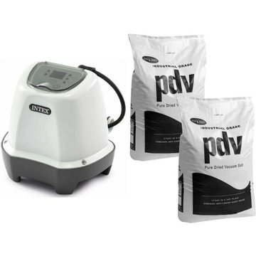 Intex Piscine - Système d'eau salée 26662GS & Sel de piscine 50 kg - blanc