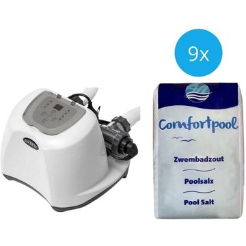 Système d'eau salée 26670GS & Sel de piscine 180 kg - blanc - Intex Piscine