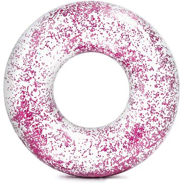 Bouée géante gonflable brillante avec paillettes de 119 cm - Rose - Intex Piscine