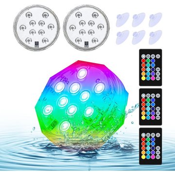 Lling - Jardin piscine Lumières led submersibles avec télécommandes rvb 15 couleurs Lumières de bassin étanches Lumières sous-marines pour piscine