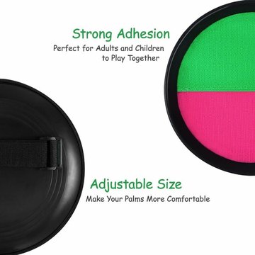 LYCXAMES -- Jeu de balle velcro avec attrape balle - 2 raquettes + 1 balle, jeu d'extérieur amusant pour les enfants LYCXAMES