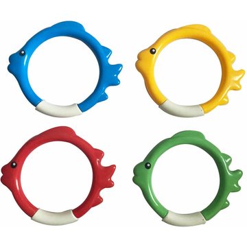 Jeux de plongée HANBING - Anneaux lestés 15x15cm pour piscine, 4pcs