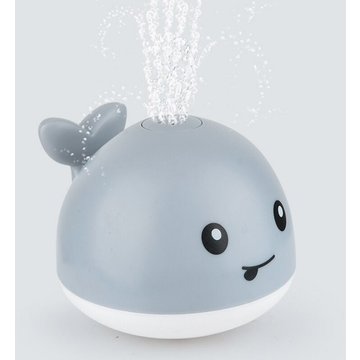 Jouet de Bain Bébé WAHAISON - Jeux de Bain Jouet de Piscine Baleine Pulvérisation d'eau pour Enfants avec Induction Automatique et Lumière (Gris)