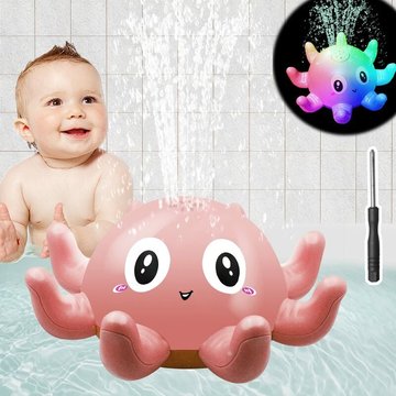 Jouet de Bain TUMALAGIA pour Bébé Lumineux - Poulpe Piscine Jeux d'eau Induction - Jouet de Bain avec Tortue & Grenouille pour Filles et Garçons - Cadeau pour la Piscine