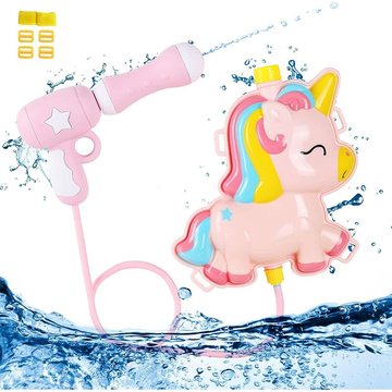 Jouet d'Été Pistolet à Eau en Plastique TUMALAGIA, Fusil à Eau avec Sac à Dos Réservoir de Grande Capacité de 2L pour Piscine, Portée de 5-8 Mètres, Pulvérisateur d'eau