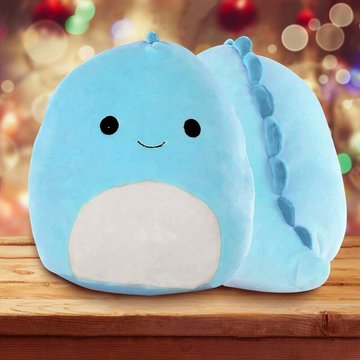Perlerare - Jouet en peluche de dinosaure - Poupée en peluche de dinosaure bleu 3D mignon animal doux en peluche pour cadeau d'enfants (dinosaure de