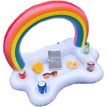 Cadeaux - Jouets amusants de natation aquatiques pour enfants adultes porte-gobelet gonflable, porte-gobelet gonflable arc-en-ciel nuage flottant