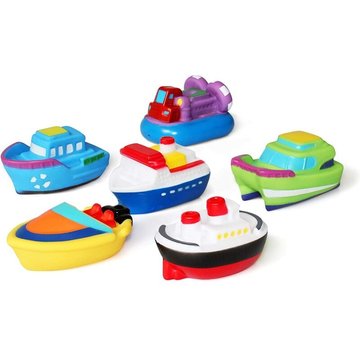 Perlerare - Jouets de bain flottants pour baignoire (6 pièces), jouets de bateau pour l'heure du bain doux pour bébé, jouets d'apprentissage de l'eau