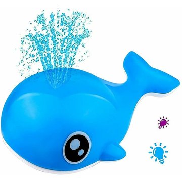 TUMALAGIA Jouets de bain pour bébé, jouets aquatiques à induction de baleine avec lumières LED, arroseurs automatiques à capteur pour piscine