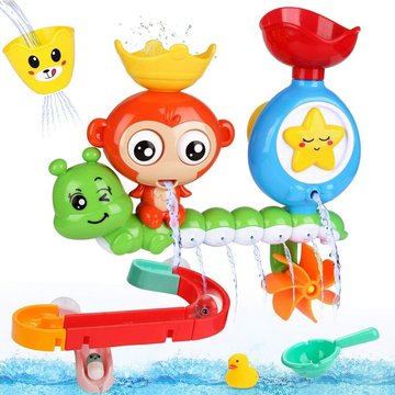 Jouets de bain pour bébés, jouets de bain douche eau pour enfants avec bau Puzzle Car Racing Track 14 pièces jouets, pour enfants bébé à partir de 18