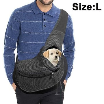 Pet Dog Sling Carrier, Mesh Respirant Traveling Pet Hands-free Sling Bag Pa réglable