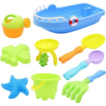 Bearsu - Jouets de Plage, 9 Pièces Kit de Jeu de Plage Enfant Jouet de Sable pour Bac a Sable Seau de Plage Enfant pour Intérieur Extérieur