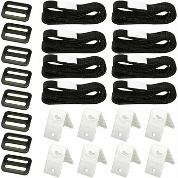 Kit de fixation pour bâche solaire de piscine SWYEOOT, 8 sangles de bâche solaire, kit avec sangles universelles à bobine pour fixation de bâche solaire piscine