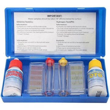 Kit de test de la qualité de l'eau WAHAISON - 1 ensemble de pH chlore - Kit de test hydrooutil - Accessoires pour traitement piscine et spa - Mesure le pH