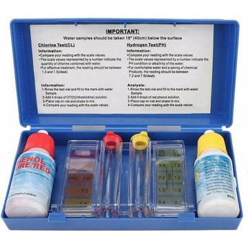 Kit De Test De Ph De Piscine, Kit De Test De Chlore Ph Accessoires De Boîte De Test De Qualité De L'Eau Pour Piscine