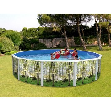 Kit piscine hors-sol acier TOI Bosque ronde Ø6.40 x 1.20m décor bosquet
