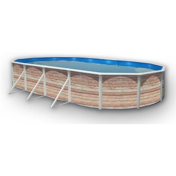 Kit piscine hors-sol acier TOI PINUS ovale 9.15 x 4.57 x 1.20 m décor bois