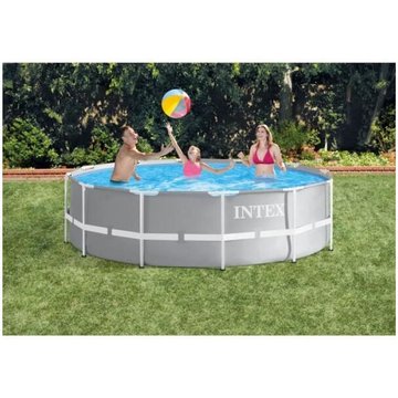 Kit piscine hors sol tubulaire Intex Piscine - Prism Frame - 366 x 99 cm - Ronde (livrée avec pompe, cartouche et échelle) - 26716NP