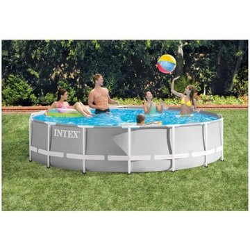 Kit Piscine hors sol tubulaire Intex Piscine - Prism Frame - 427 x 107 cm - Ronde (Livrée avec pompe, bâche et échelle) - 26720NP