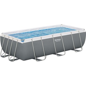 Piscine tubulaire Power Steel rectangulaire 4,04 x 2,01 x 1,00 m - Bestway - Gris