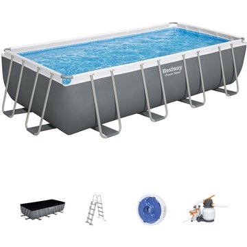 Piscine tubulaire Power Steel rectangulaire 5,49 x 2,74 x 1,22 m Bestway Gris