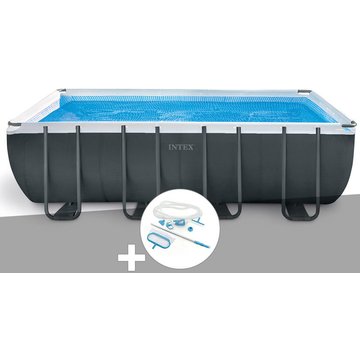 Kit piscine tubulaire Ultra XTR Frame rectangulaire 5,49 x 2,74 x 1,32 m + Kit d'entretien Intex - Gris