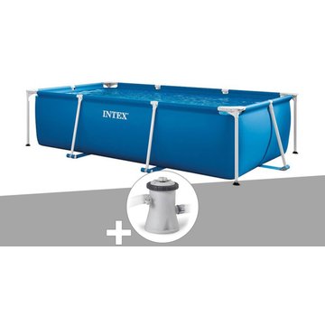 Intex Piscine - Kit piscine tubulaire rectangulaire 3,00 x 2,00 x 0,75 m + Filtration à cartouche - Bleu