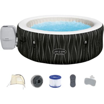 Kit spa gonflable Bestway Lay-Z-Spa Hollywood rond Airjet 4/6 places + Auvent - Noir
